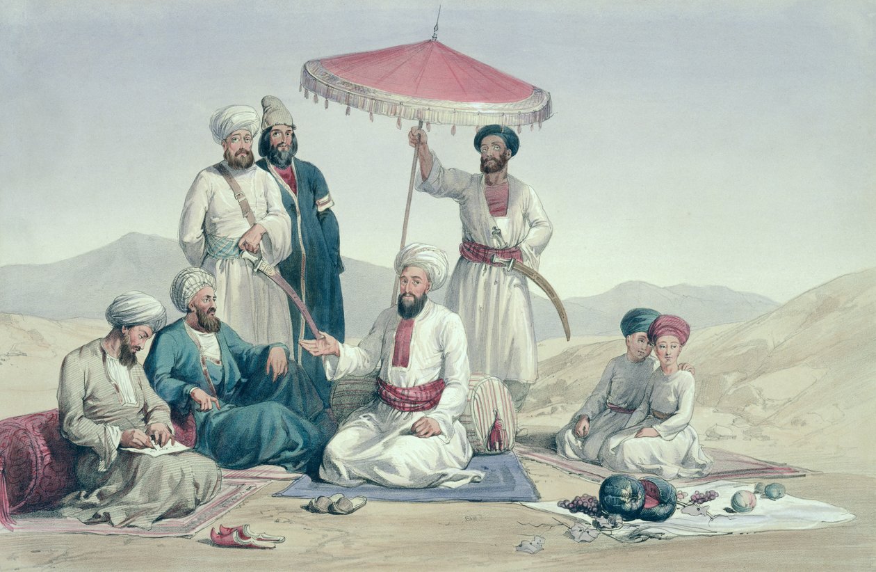 Umeer Dost Mohammed Khan，来自“阿富汗的人物与服饰”，由Lockyer Willis Hart上尉撰写，1843年出版 作者 路易斯·海牙