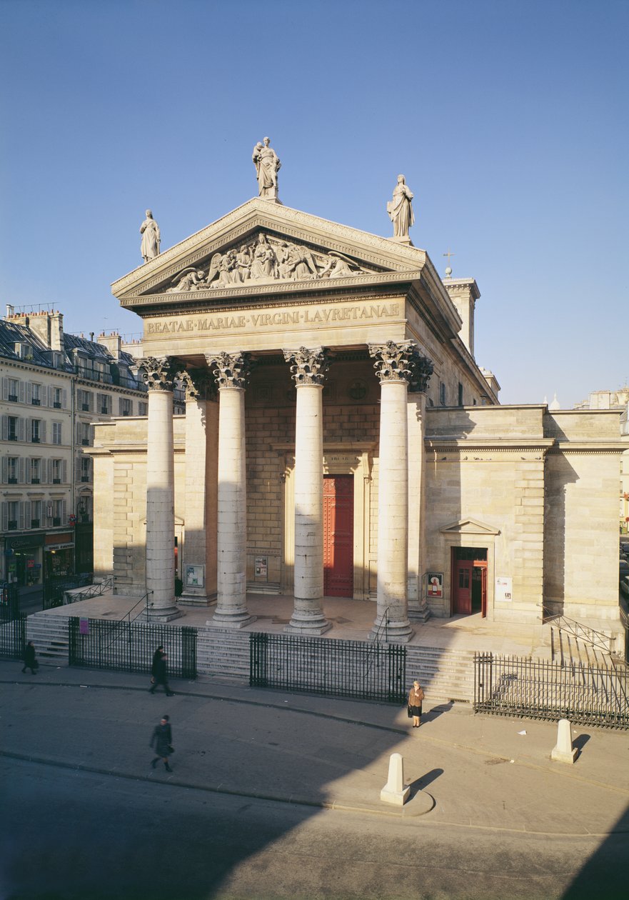 Notre-Dame de Lorette教堂的正面，建于1823年至1936年 作者 路易斯·希波利特·勒巴斯