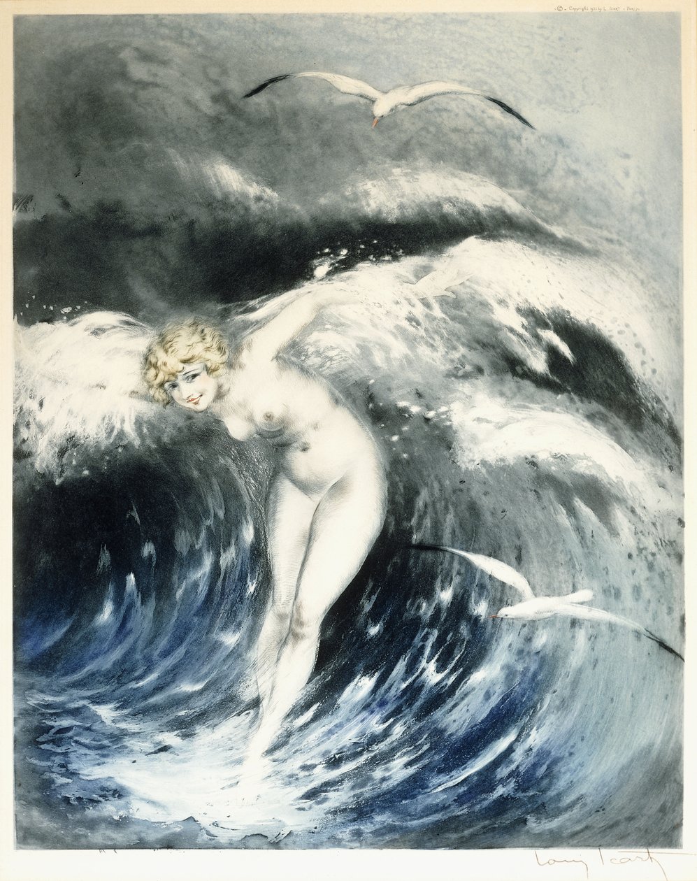波涛中的维纳斯》，约 1931 年（彩色蚀刻和干点画法） 作者 路易卡特