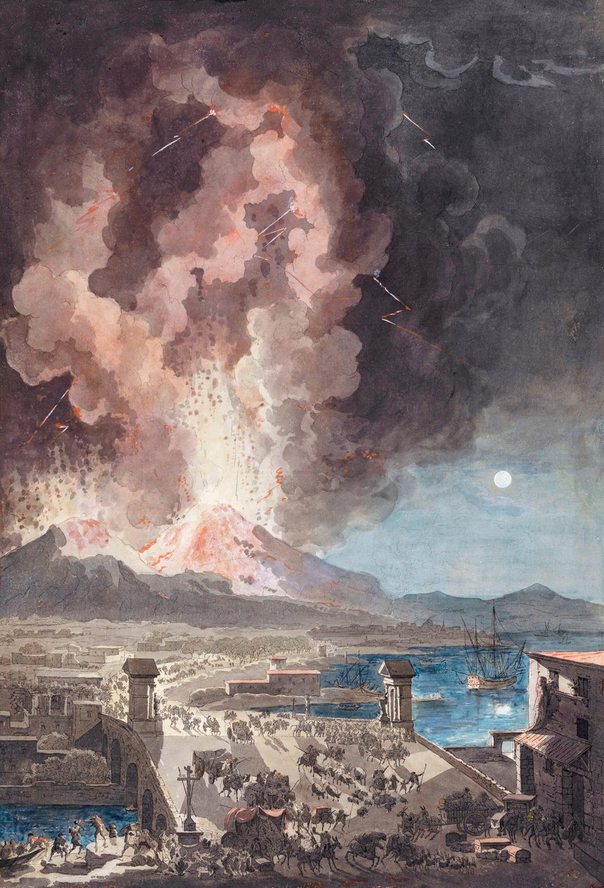1779年，意大利维苏威火山爆发。 作者 Louis Jean (after) Desprez