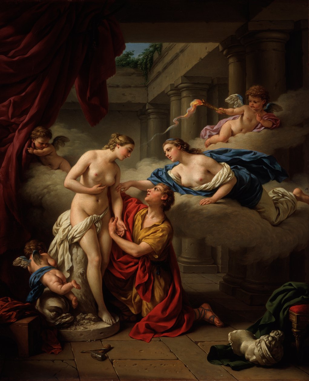 皮格马利翁（Pygmalion）和加拉塔（Galatea），1777年。 作者 路易·让·弗朗索瓦·拉格伦尼