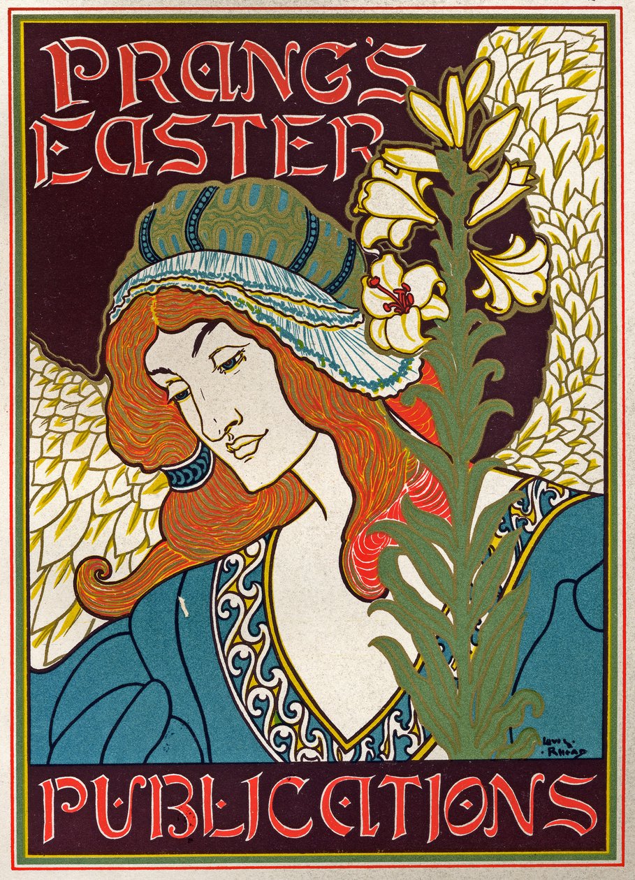 文学。 普朗的复活节刊物。 海报，美国路易斯·雷德 (Luis Rhead)，约 1895 年（海报） 作者 路易斯·约翰·黑德