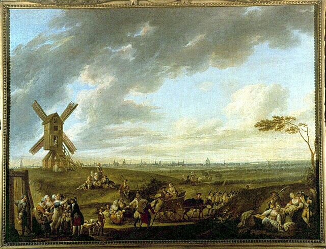 Dieu-de-Marcq 拍摄的里尔景色 - Louis Joseph Watteau dit Watteau de Lille (1731-1798)，里尔博物馆 作者 路易斯·约瑟夫·华托