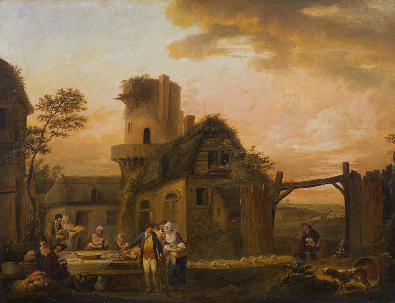一天中的四个小时夜晚 作者 Louis Joseph (Watteau de Lille)(attr. to) Watteau