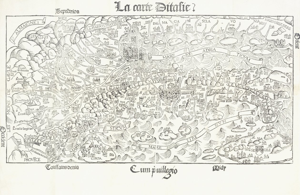 意大利地图，约1830年 作者 路易斯·朱利安·贾科特（Louis Julien Jacottet）