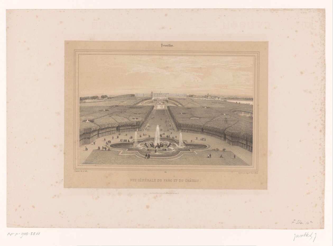凡尔赛宫花园景观
Vue générale du Parc et du Château（作品标题）
巴黎及其周边景观（系列标题）
凡尔赛宫（文物上的系列名称） 作者 路易斯·朱利安·贾科特（Louis Julien Jacottet）