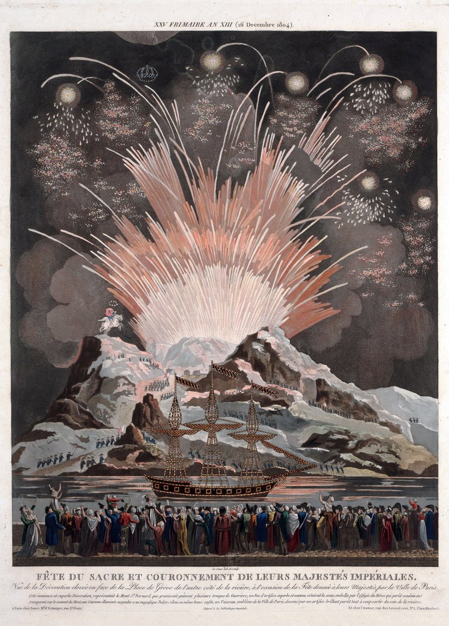 拿破仑加冕庆典 - Le Coeur, Louis（活跃于 1800 年） - 1806 - Aquatint - 54,3x42,4 - 私人收藏 作者 路易·勒·库尔