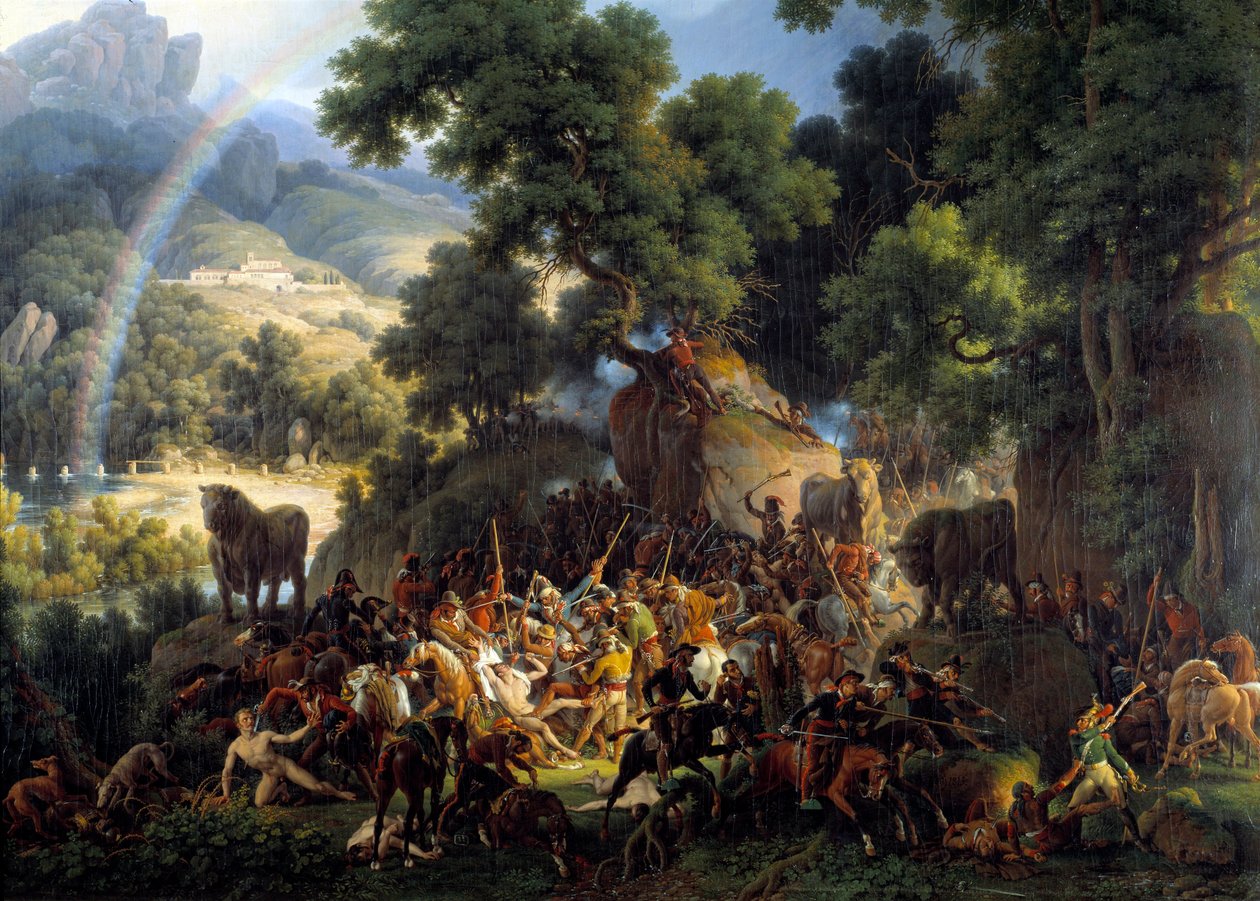The battle of Guisando, at the passage of the Avis pass in the mountains of Guadarrama in Castile 作者 路易斯·勒琼