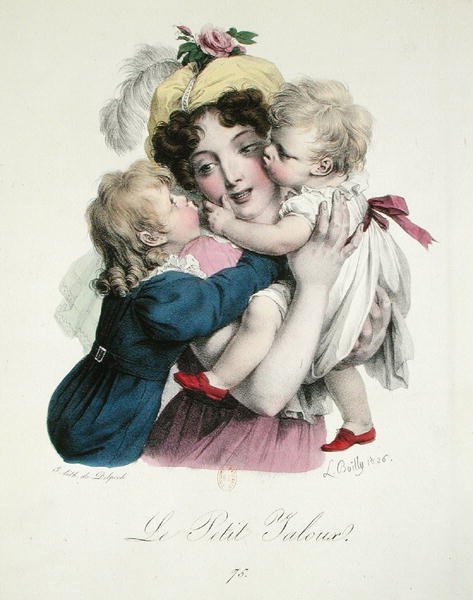 嫉妒，Francois Seraphin Delpech（1778-1825）1826年雕刻（彩色平版印刷）。 作者 路易斯·利奥波德（后）博伊（Boilly）