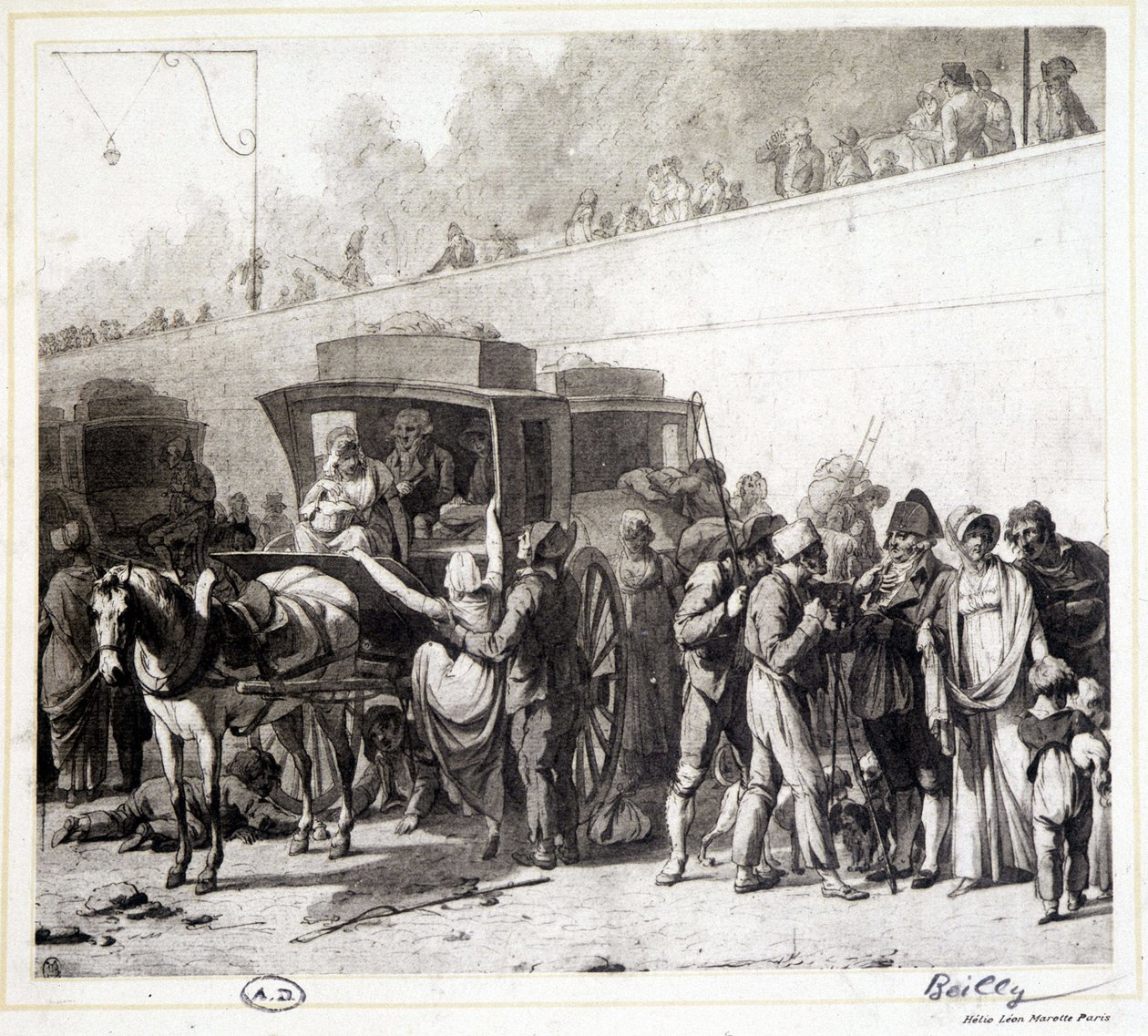 勤奋者的到来，Léon Marotte根据Boilly（1803年）的画作制作的日光版画。 作者 路易斯·利奥波德（后）博伊（Boilly）