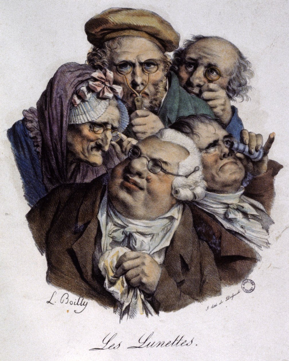 眼镜，约 1820 年（雕刻） 作者 路易斯·利奥波德（后）博伊（Boilly）