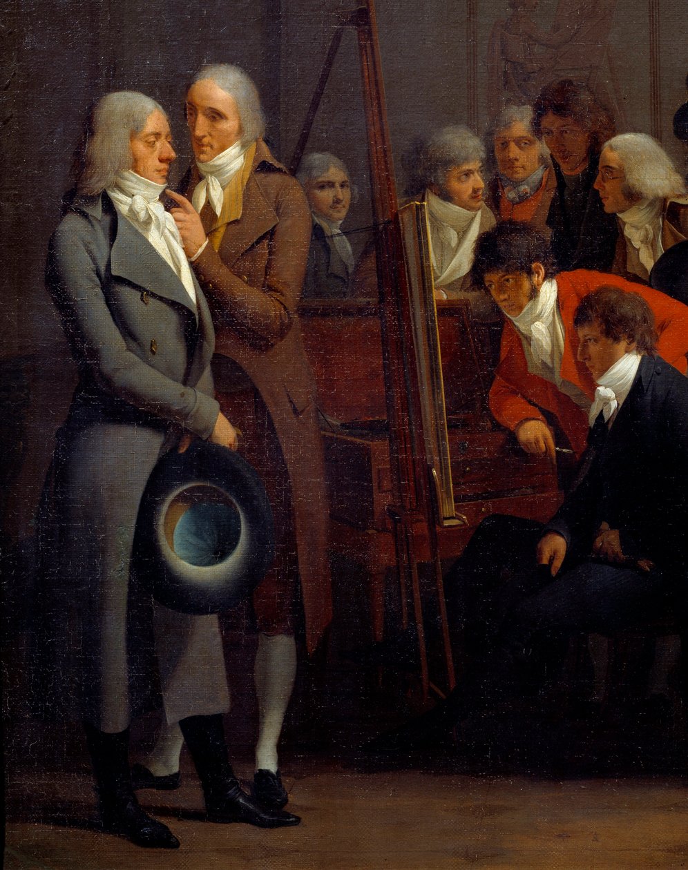 艺术家在画家让·巴蒂斯特·伊萨贝 (Jean Baptiste Isabey，1767-1855 年) 的工作室开会 