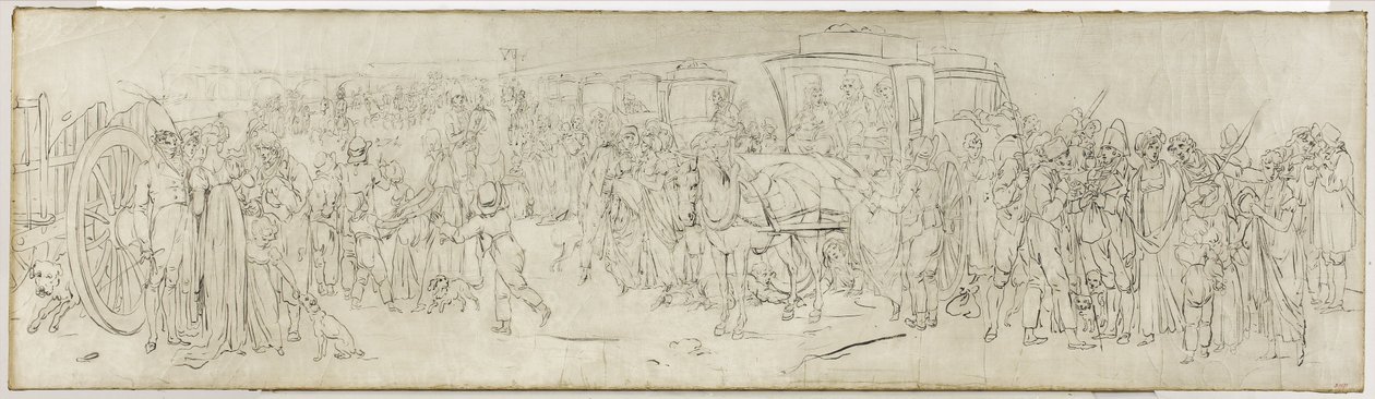 杜伊勒里河畔的布谷鸟，约 1805 年（画布上的毛笔和印度墨水） 作者 路易斯·利奥波德·博伊