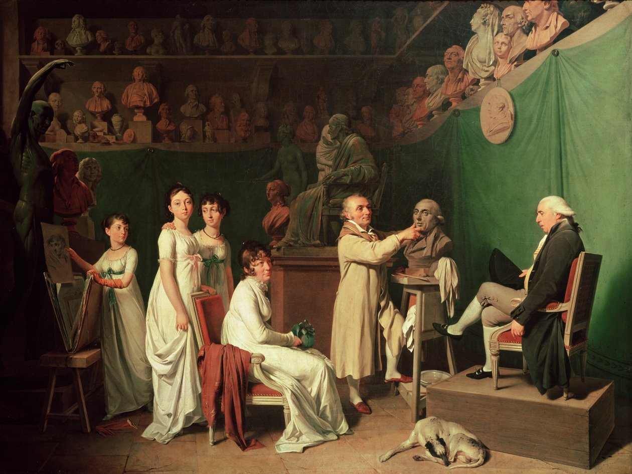 Jean Antoine Houdon（1741-1828）雕刻皮埃尔·西蒙的半身像（1749-1827）拉普拉斯侯爵在他的妻子和女儿面前，1804年 作者 路易斯·利奥波德·博伊