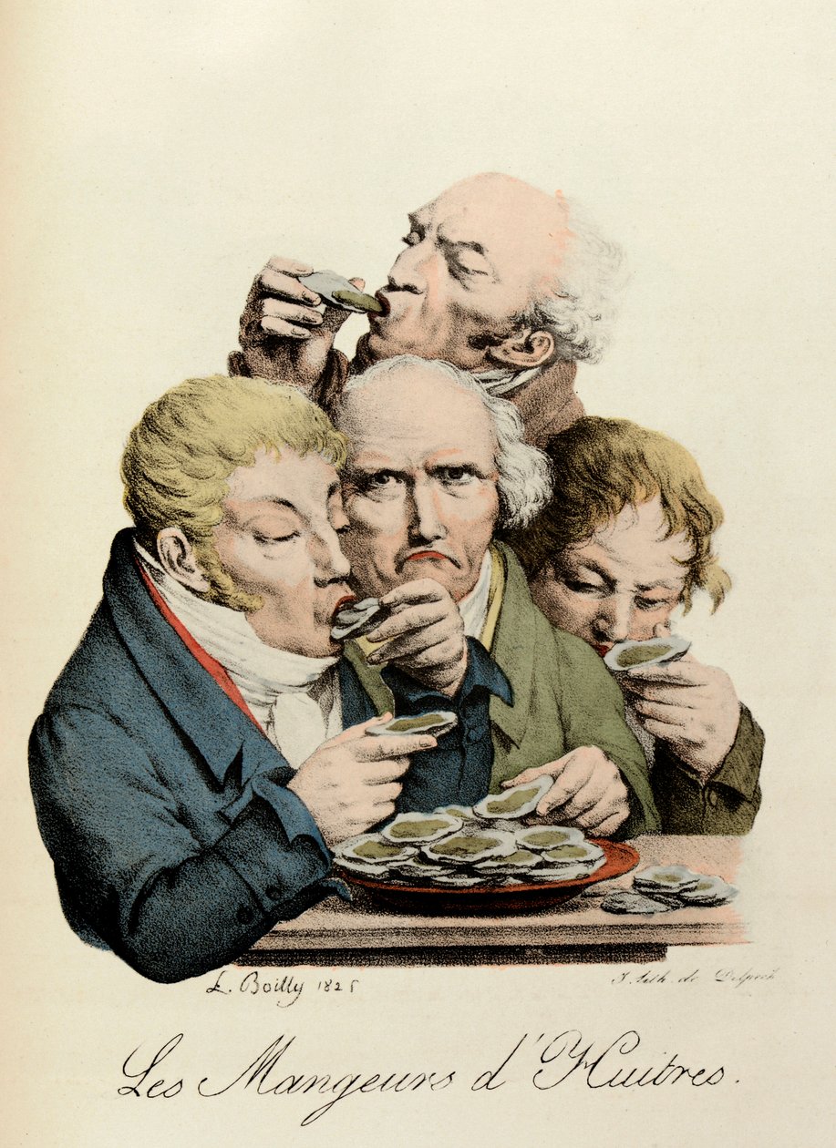 Oyster Eaters Engraving by Louis-Leopold Boilly (Louis Leopold Boilly 作者 路易斯·利奥波德·博伊