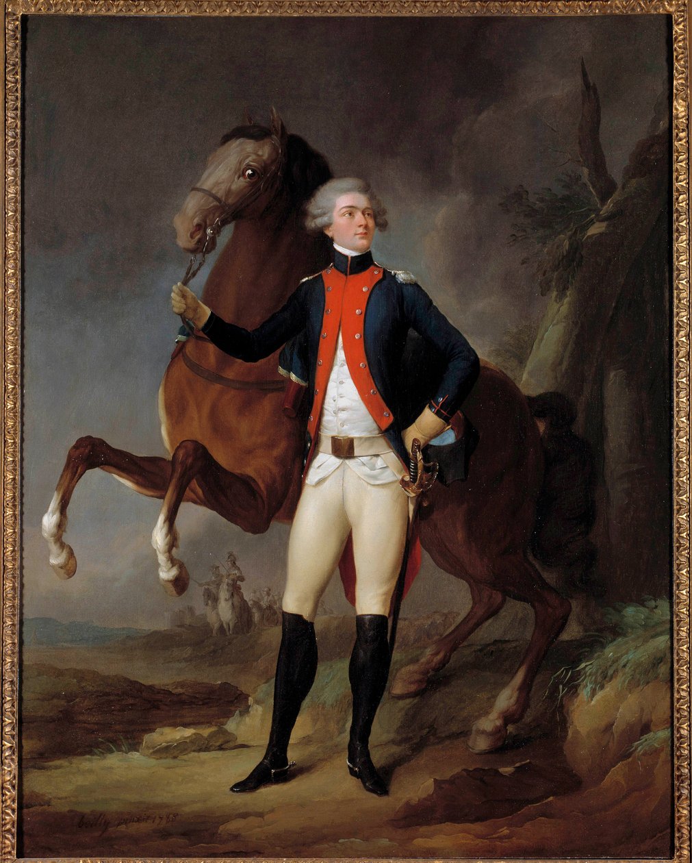 玛丽·吉尔伯特·莫蒂埃 (Marie Gilbert Mottier) 的肖像，拉法叶侯爵 (Marquis de La Fayette) 作者 路易斯·利奥波德·博伊