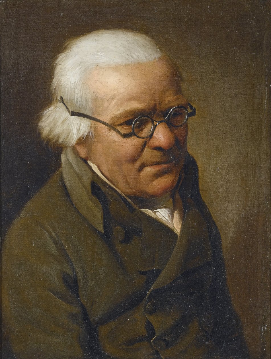 路易-利奥波德 (Louis-Leopold，1761-1845 年) 戴眼镜的男子肖像 Boilly。 布面油画，尺寸：21,9x17 作者 路易斯·利奥波德·博伊