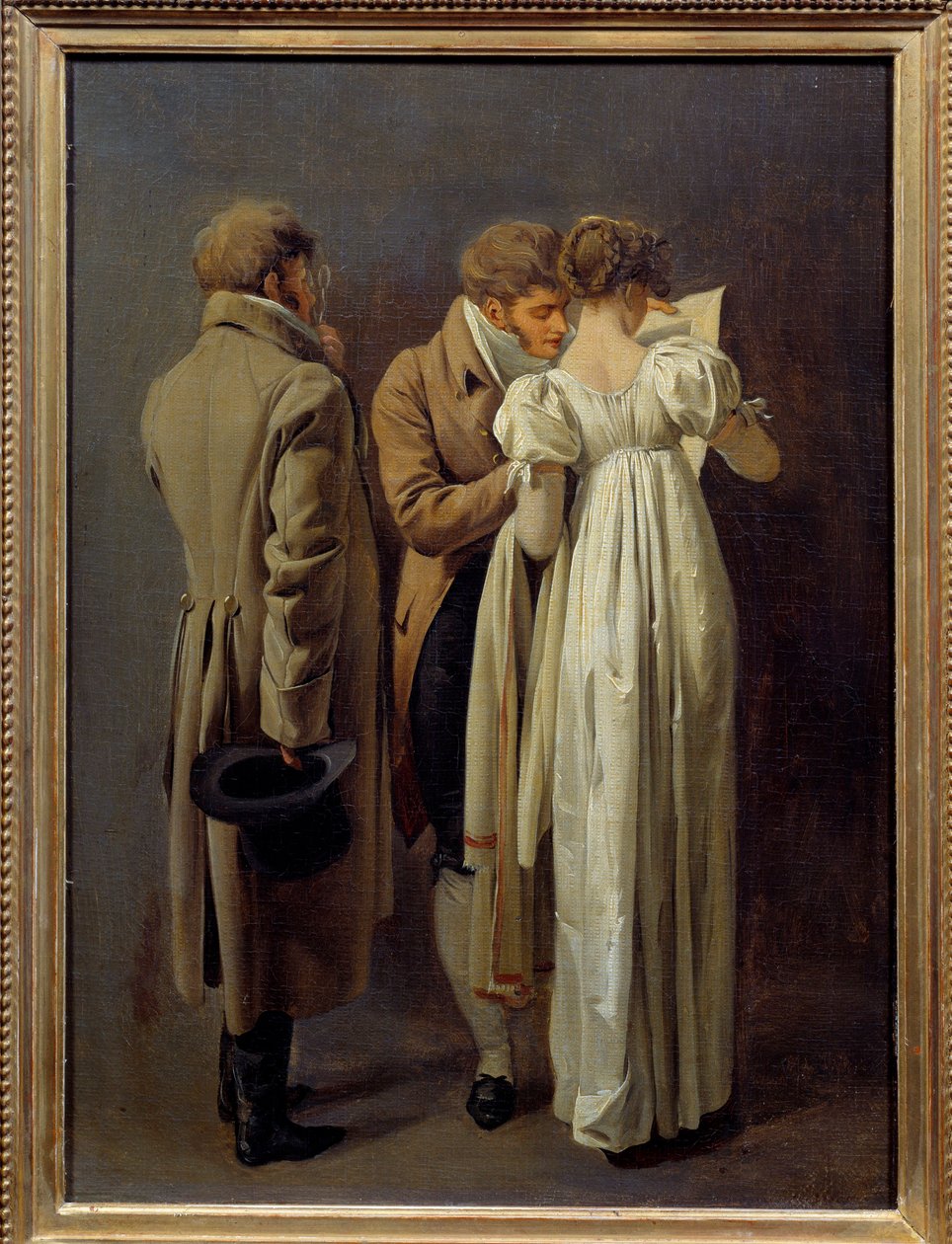 印刷爱好者 第一帝国时尚的年轻人正在考虑印刷。 Louis Leopold Boilly (1761-1845) 1810 年作画。太阳 0,32x0,24 m 作者 路易斯·利奥波德·博伊