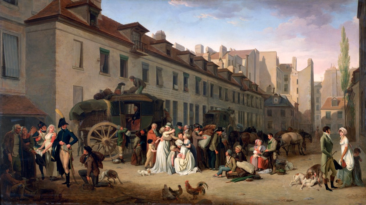 驿站马车抵达终点站，巴黎圣母街，1803年》，1803-1845。 作者 路易斯·利奥波德·博伊