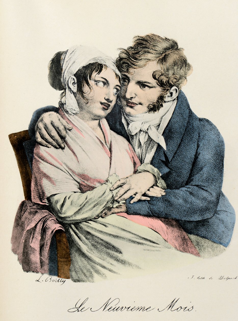路易-利奥波德-博伊的《第九个月》版画（Louis Leopold Boilly 作者 路易斯·利奥波德·博伊