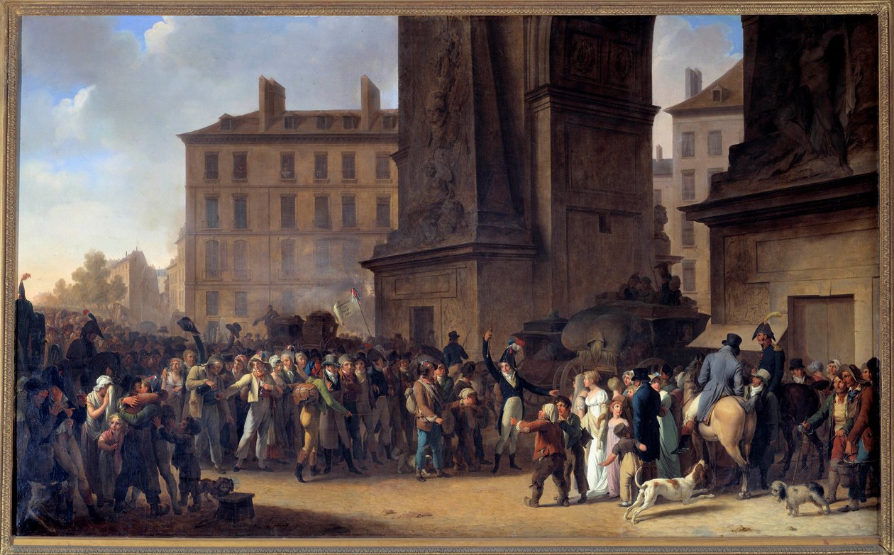 1807 年应征入伍的士兵在巴黎圣丹尼斯门前路过 Louis Leopold Boilly (1761-1845) 的画作 作者 路易斯·利奥波德·博伊