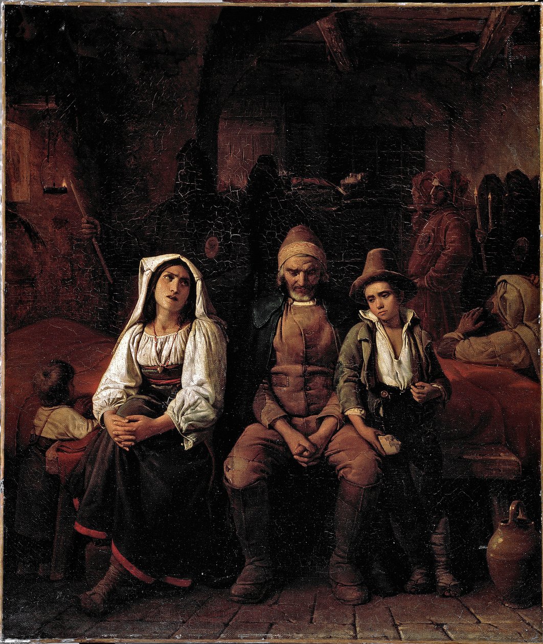 Funeral in the Roman Country Painting by Louis Leopold Robert (1794-1835) - Genes Galleria d
