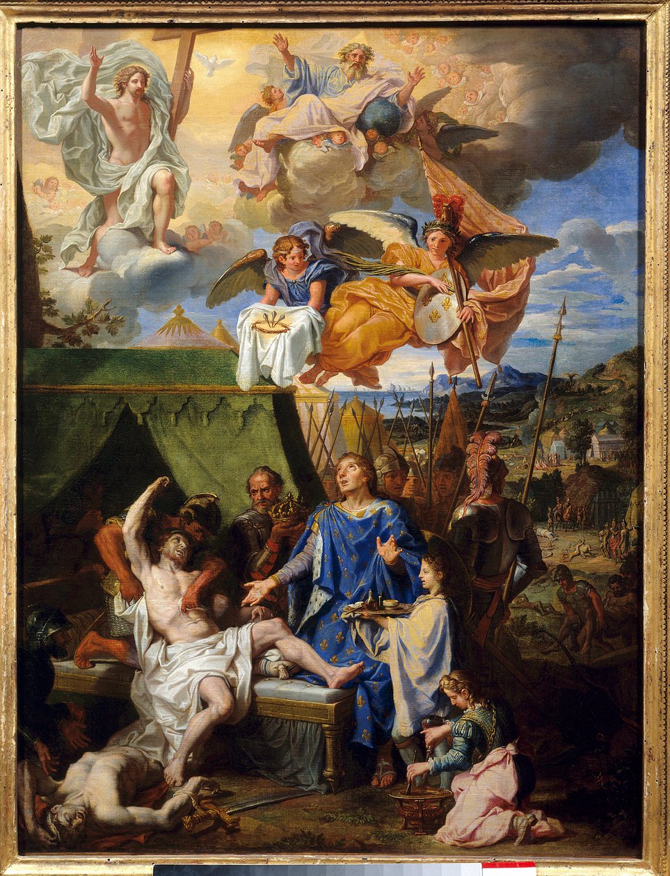 Thaumaturgy: "国王路易九世（1214-1270）（圣路易）与ecrouelles交战" 路易-利切里-德-贝里（1629-1687）的绘画，太阳。0.79 x 0.58 米 鲁昂，美术博物馆 作者 路易斯·里切里·德·伯里（Louis Licherie de Beurie）