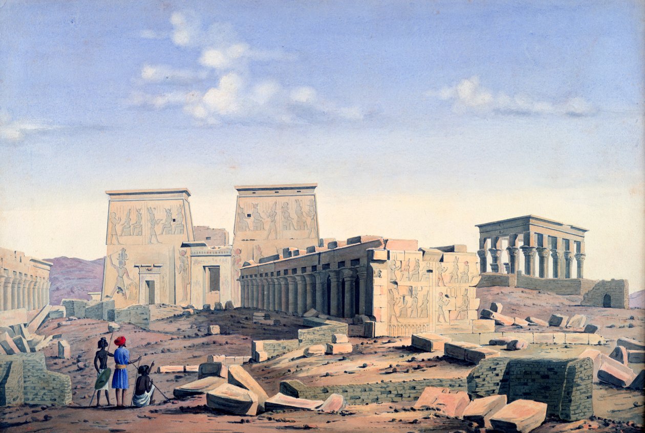 伊希斯大庙"，约1846年 作者 Louis MA Linant de Bellefonds,