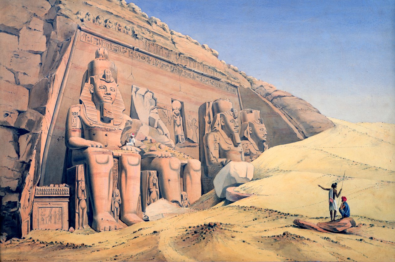 拉美西斯二世大庙，阿布辛贝勒》，1846年 作者 Louis MA Linant de Bellefonds,
