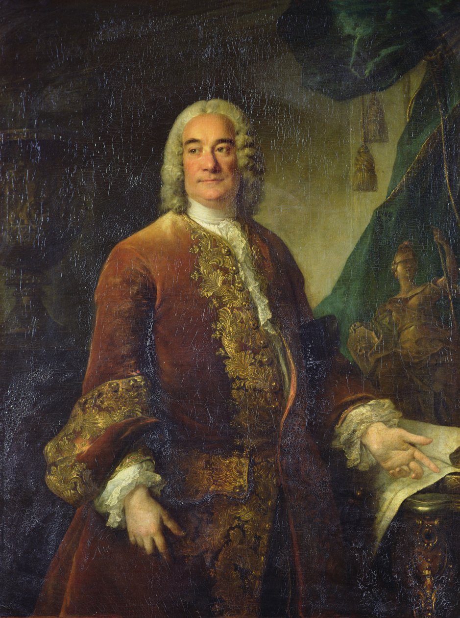 Charles-Francois-Paul Lenormant Tournehem (1684 - 1751)，皇家建筑总监，c.1750（布面油画） 作者 路易斯·托克