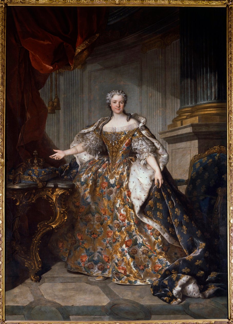 Marie Lesczinska (Lesczynska) (1703-1768) 的肖像 法国女王 Louis Tocque (1696-1772) 1740 年 2,77x1,91 m - Marie Leczinska (Leszczynska) 的肖像 (1703-1768) - Louis Tocque (1696-1772) 绘画，布面油画 (277x7x191 cm) 作者 路易斯·托克