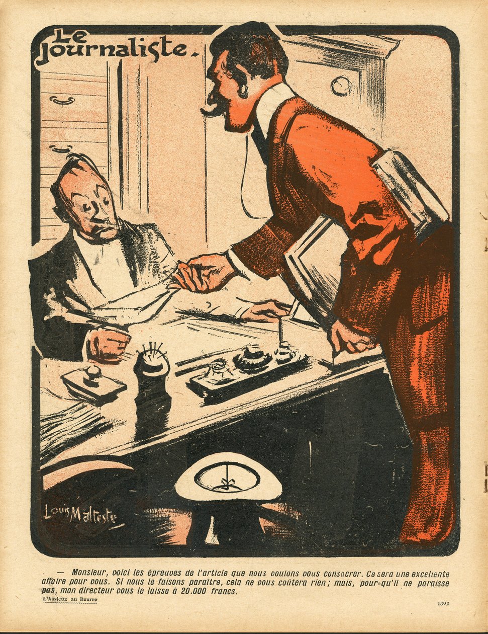 黄油板，编号295，彩色讽刺画 作者 路易斯·马尔泰斯（Louis Malteste）