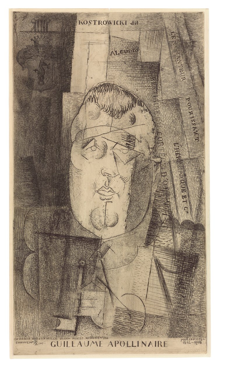 纪尧姆·阿波利奈尔的肖像，1912-20年 作者 路易·马可西西斯（Louis Marcoussis）