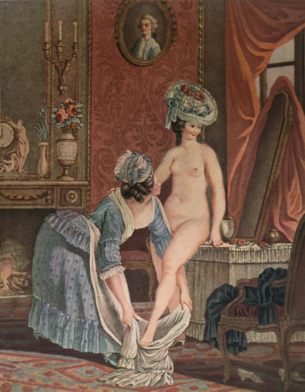 La Toilette，Bathing，c1765-1790，1913年 作者 路易·马林·邦内特