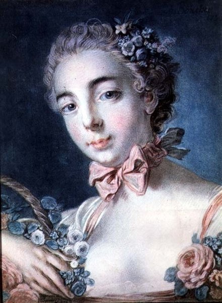 Tete de Flore，布歇之女Baudion夫人的肖像，根据布歇的画作。 作者 路易·马林·邦内特