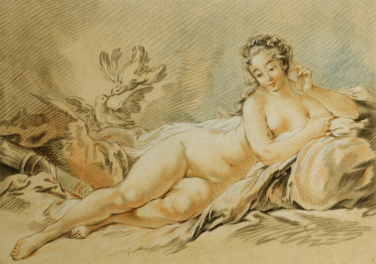 维纳斯在弗朗索瓦·布歇（Francois Boucher）之后休息； Le Repos de Venus，后弗朗索瓦·布歇（Francois Boucher），1774年 作者 路易·马林·邦内特