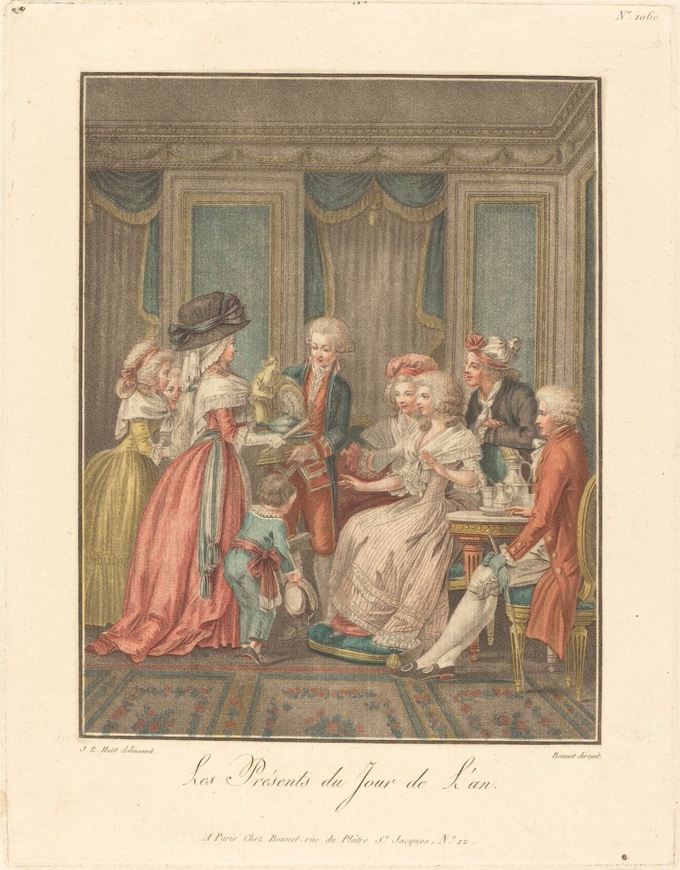 元旦礼物 作者 Louis Marin Bonnet 模仿 Jean Baptiste Hüet，我