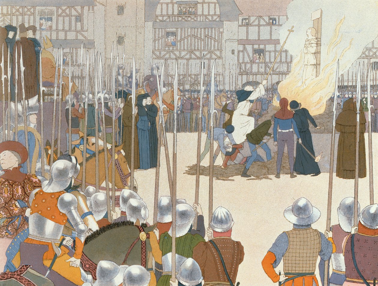 赌注中的圣女贞德，来自&39;Jeanne d&39;Arc&39;的插图，c.1910 作者 路易斯·莫里斯·布泰·德·蒙维尔