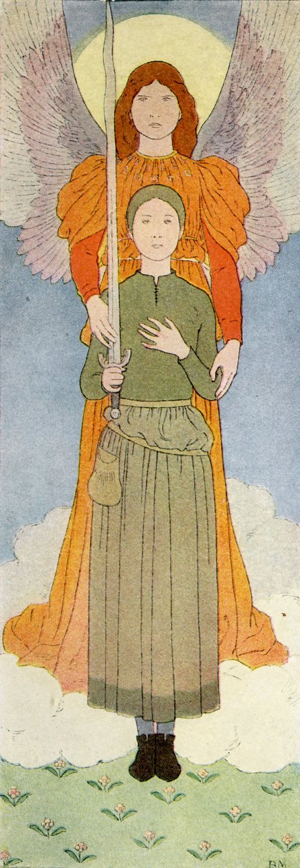 Joan of Arc with angel 作者 路易斯·莫里斯·布泰·德·蒙维尔
