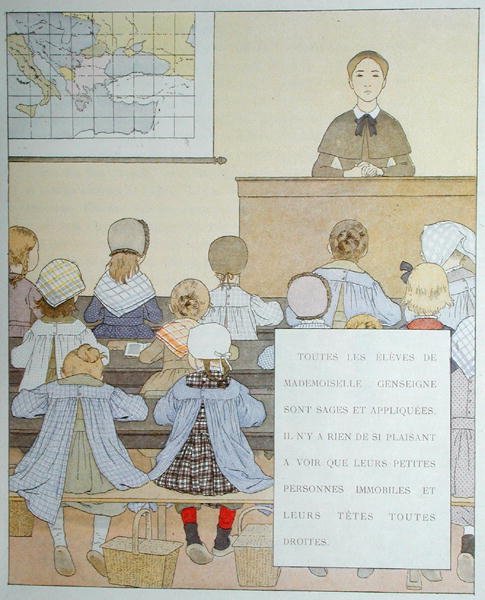 Genseigne小姐的学生》，插图来自安纳托尔-法兰西（1844-1924）的《孩子们》（Nos Enfants）。 作者 路易斯·莫里斯·布泰·德·蒙维尔