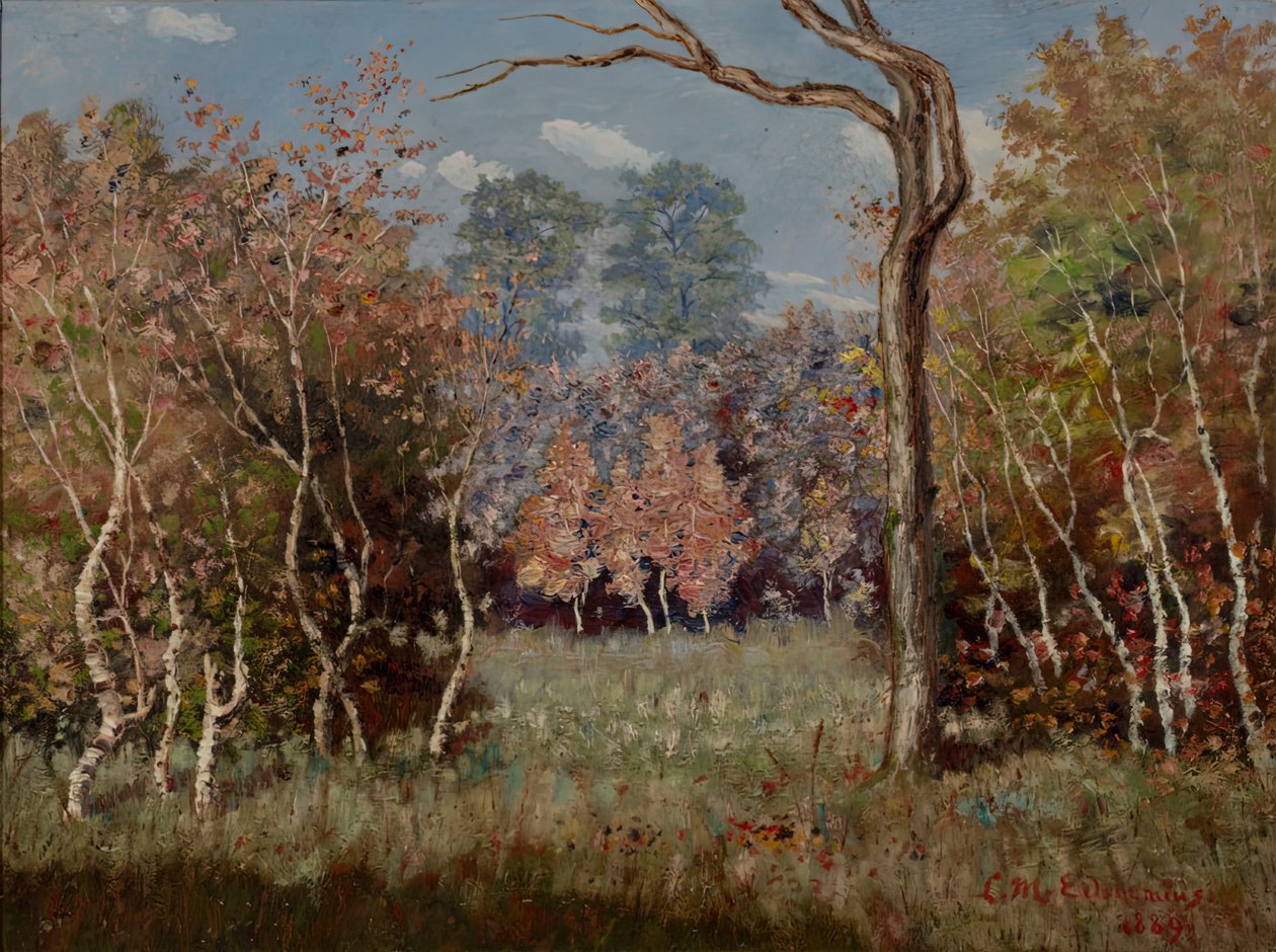 秋天的风景，1889年。 作者 路易斯·米歇尔·伊尔西缪斯
