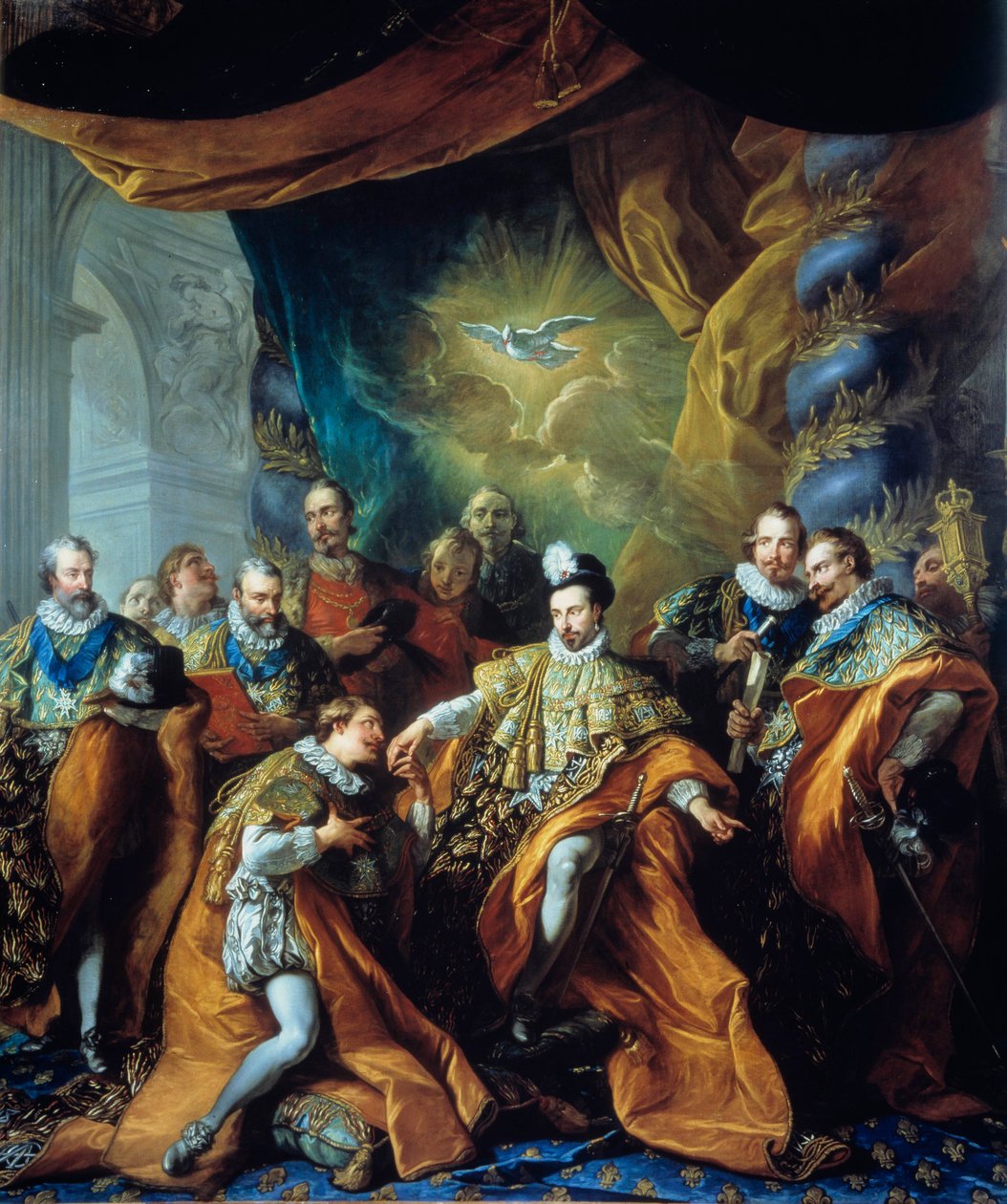 亨利三世的圣灵会（Order of the Holy Spirit）制度 路易斯-米歇尔-范-卢（1707-1771）的绘画。18世纪。巴黎，荣誉军团博物馆--亨利三世创立的圣灵教团。路易的画作 作者 路易斯·米歇尔·范·卢