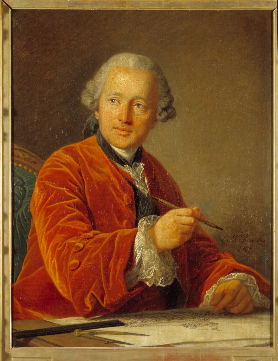 Germain Soufflot 肖像 (1713-1780) 万神殿建筑师 Louis Michel van Loo 绘画 (1707-1771) 18 世纪 0,79x0,62 m 作者 路易斯·米歇尔·范·卢