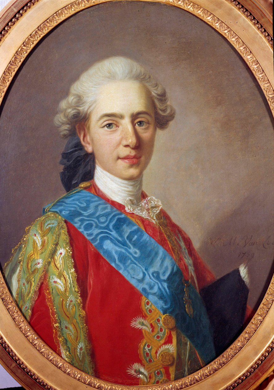 路易十六的肖像，法国国王，然后是贝里公爵 (1754-1793) Louis Michel van Loo (1707-1771) 绘画，1769 年 0,64 x 0,49 米 作者 路易斯·米歇尔·范·卢
