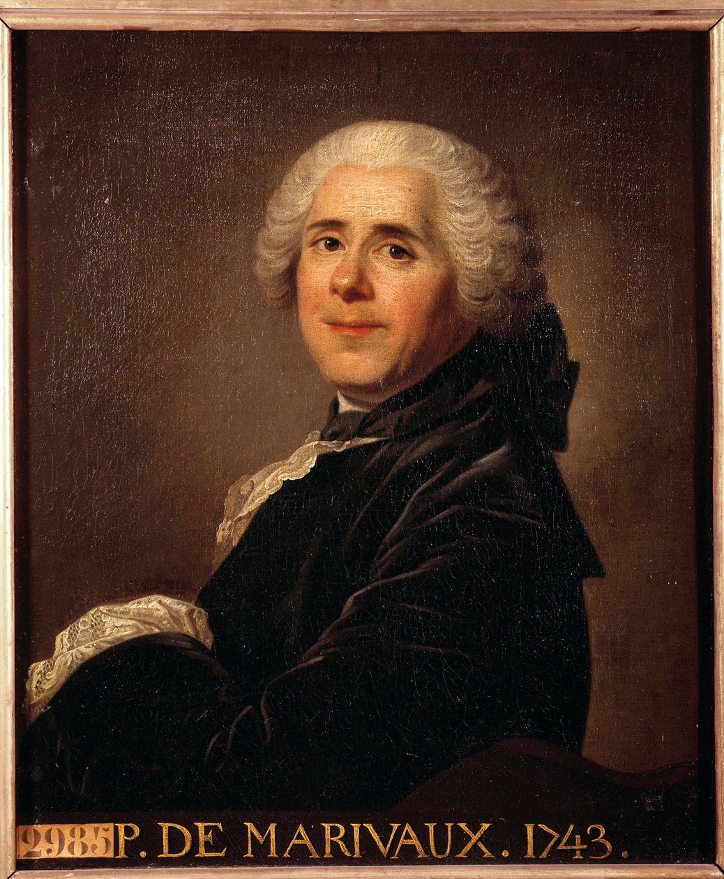 Pierre Carlet de Chamblan de Marivaux (1688-1763) 的肖像画，Louis Michel van Loo (1707-1771) 1743 年 0.63 x 0.52 米 作者 路易斯·米歇尔·范·卢