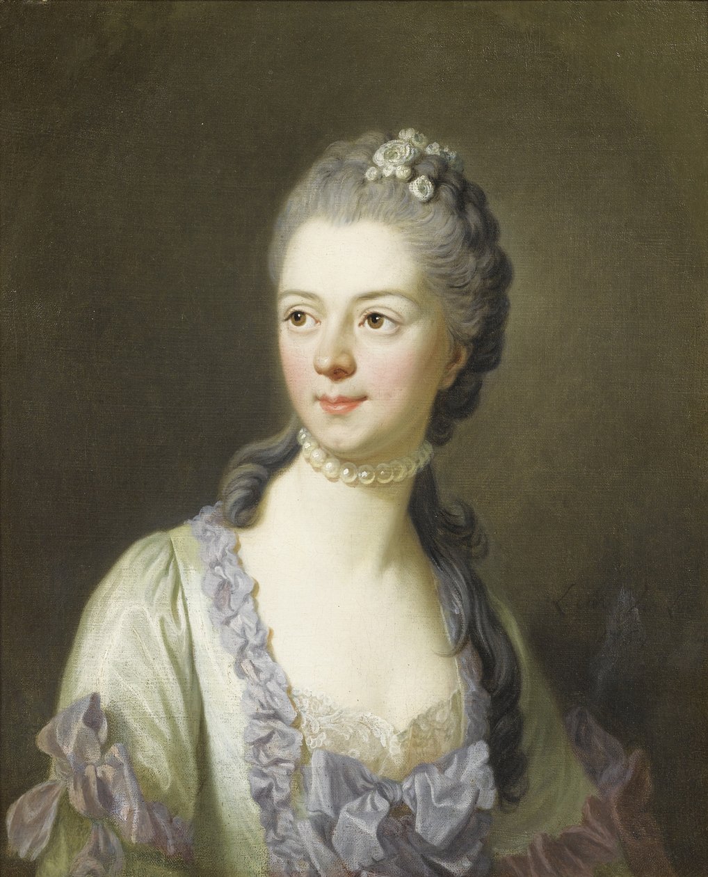 Ekaterina Dmitrievna Golitsyna的画像17201761，生于坎特米尔，1764年 作者 路易斯·米歇尔·范·卢