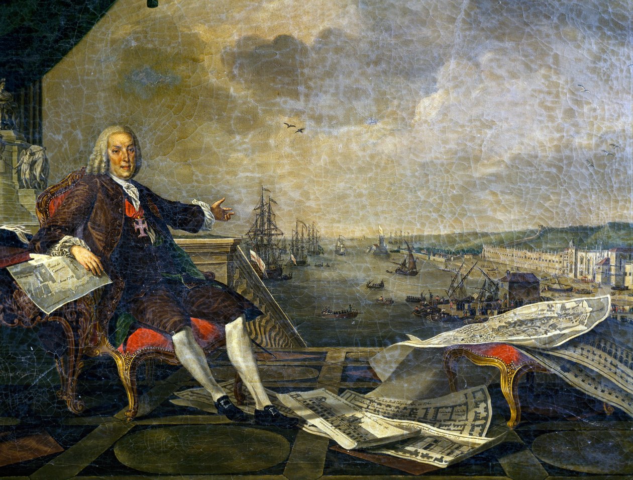 塞巴斯蒂昂-若泽-德-卡瓦略-梅洛肖像 作者 Louis Michel van 和 Vernet Claude Joseph Loo
