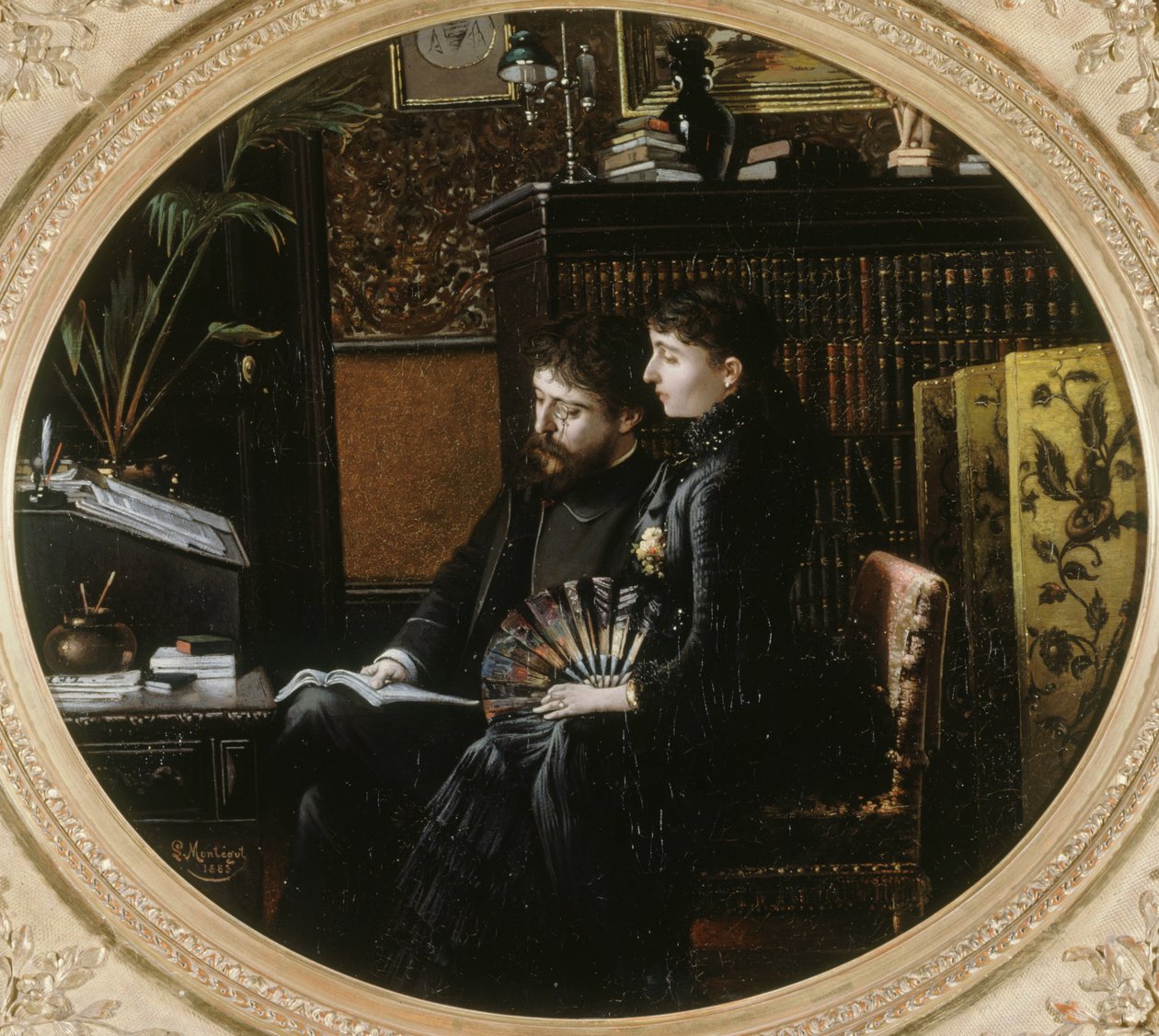 Alphonse Daudet 1840-1897年和他妻子Julie Allard的画像，1883年。 作者 路易·蒙特古特