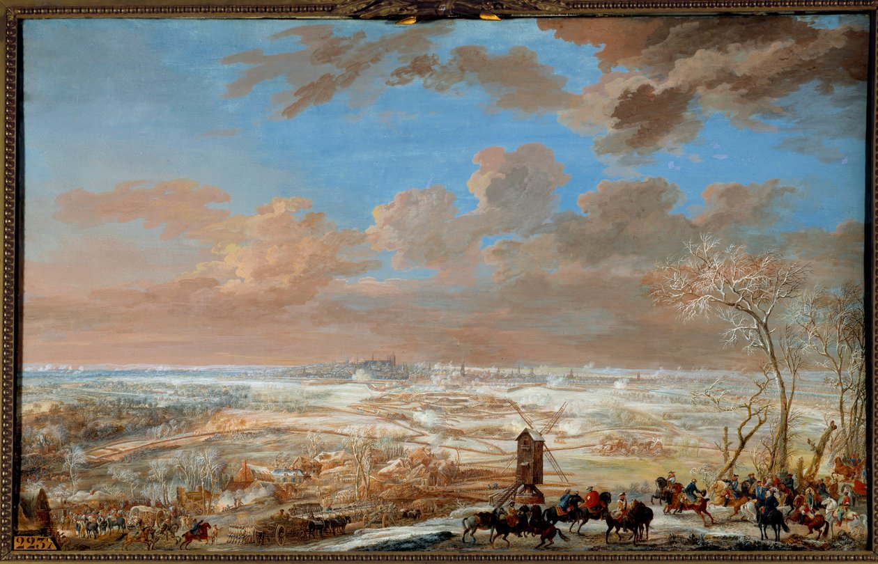 War of the Succession of Austria (1741-1748): “” Siege of Brussels under the snow by the marechal of Saxony from 7 to 20 February 1746”” Gouache by Louis Nicolas Van Blarenberghe (1716-1794) 1781 Sun. 0,59x0,94 m Versailles, museum of the castle 作者 路易斯·尼古拉斯·范·布拉伦伯格