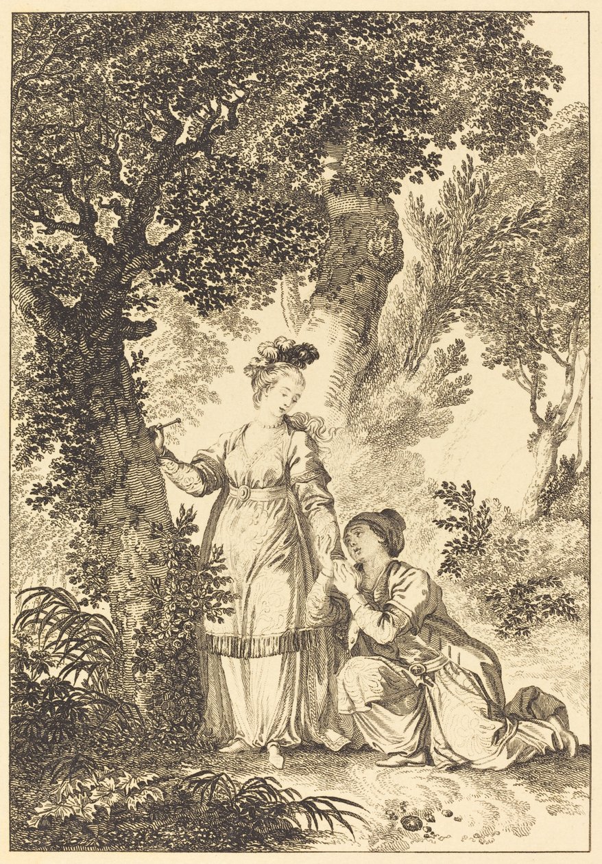 La fiancee du roi de Garbe: The tree 作者 让奥诺雷·弗拉戈纳尔 (Jean Honoré Fragonard) 之后的 Louis Petit